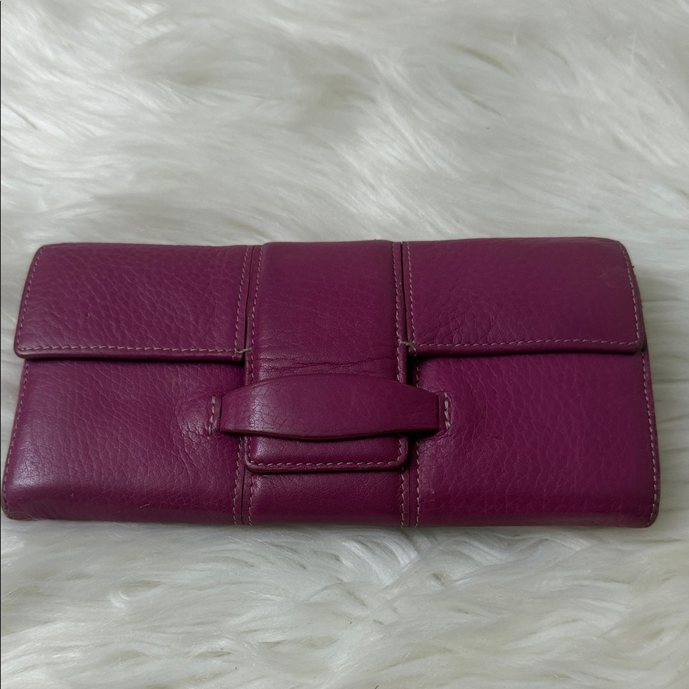 Ann Taylor Plum Leather Wallet